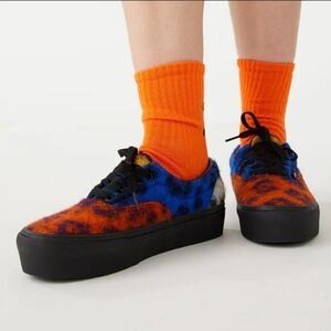 NWT VANS Era Platform Mix Leopard Fuzzy Sneakers 7.5